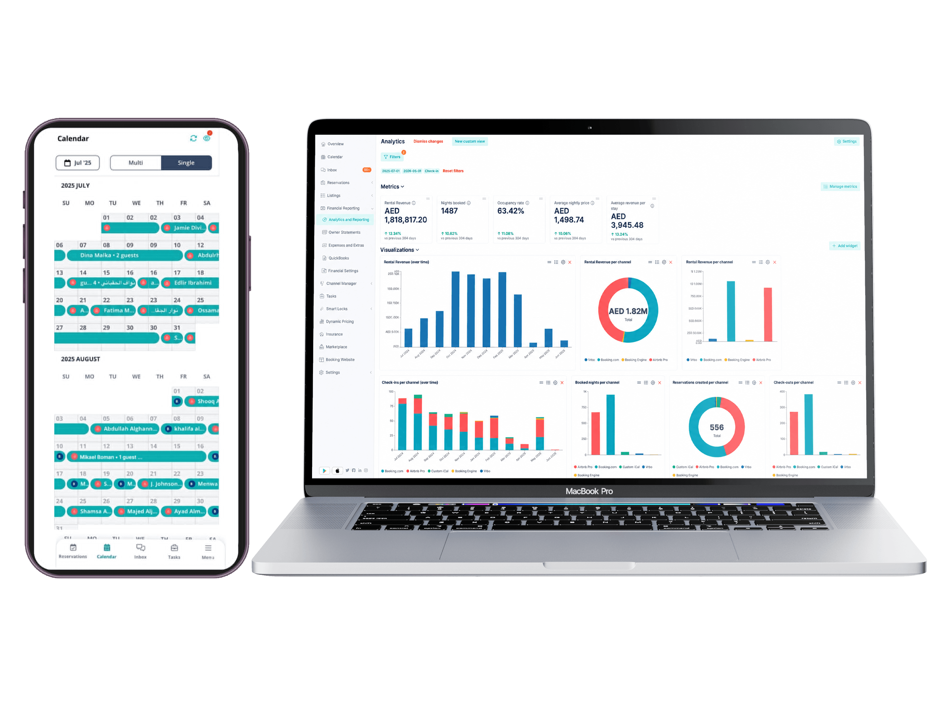 Owner app laptop and mobile dashboard