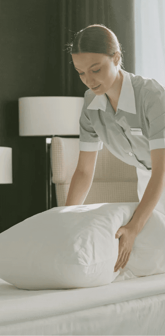 NOBELEON hospitality team preparing a premium guest suite